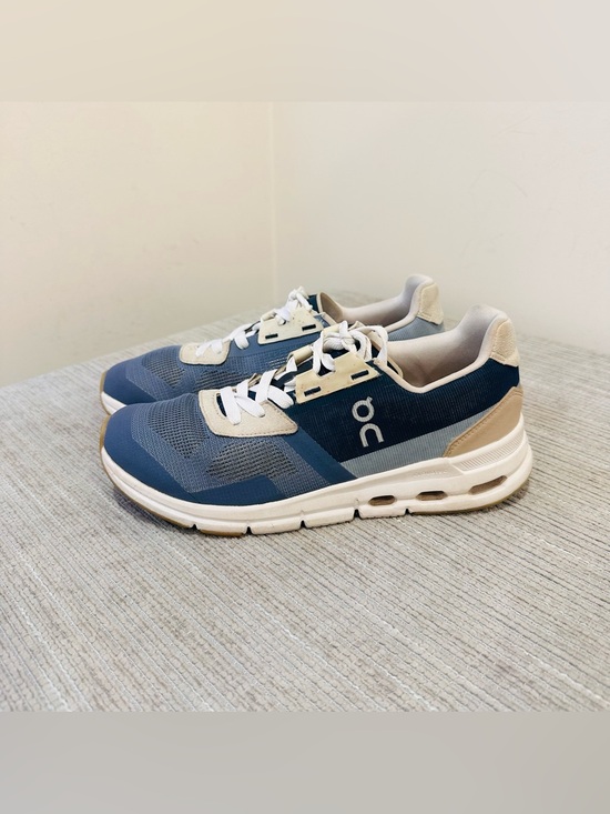 On Running Shoes - On Cloudrift Women's Walking Shoes Metal/Navy Blue Beige Size US 8 / EU 39